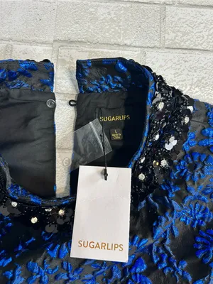 SugarLips Centralia Jaquard Floral Emla Sleeveless Mini Dress Size Large thumbnail 7