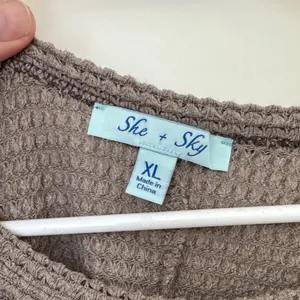 She + Sky Taupe Waffle Knit Top thumbnail 2