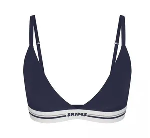 Skims Fits Everybody Logo Triangle Bralette Navy Size Large thumbnail 1