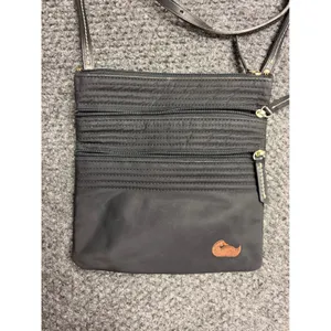 Dooney & Bourke Black Nylon Triple Zip Crossbody Bag Organizer Duck Logo Small thumbnail 2