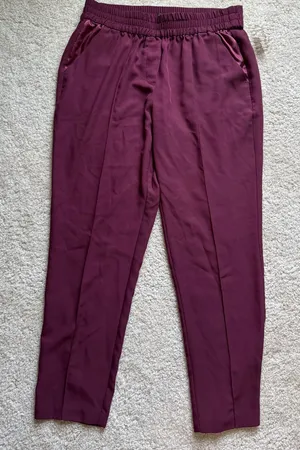 Metaphor Women’s Medium Burgundy Pull-On Dress Pants with Silk Lined Pockets thumbnail 1