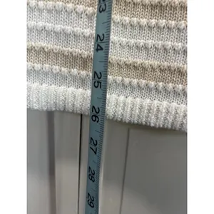 Time & Tru White/Tan Striped Chunky Knit‎ Short Sleeve Sweater Size XL/2XL thumbnail 4