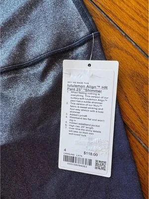 Lululemon Size 4 Align HR 25" Shimmer, Luxe Shine Foil True Navy/Silver NWT thumbnail 6
