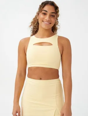 Cotton On Smoothing Cut Out Vestlette Top Yellow, Size S New w/Tag thumbnail 10