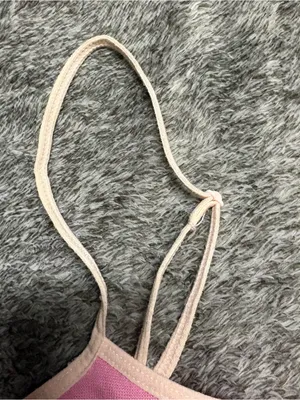 Target Pink Tank Top with Cream Trim - Lucky Duck Graphic thumbnail 6