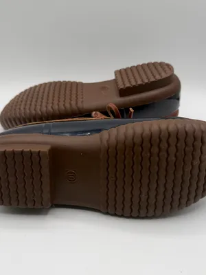 Jessica Carlyle Helene Duck Rain Clogs Plaid Lined Women’s 10 Navy Brown thumbnail 6