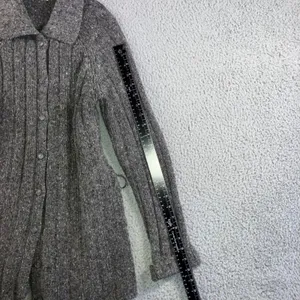 J. Crew Cardigan Sweater Women Medium Gray Wool Blend‎ Button Knit Mid Length thumbnail 7