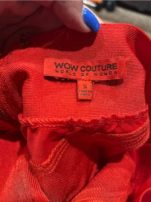 🌸WOW COUTURE Red Bandage Crop Top Sheer Mesh Long Sleeve Zip S thumbnail 11