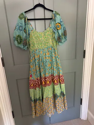 Long floral dress Green thumbnail 2