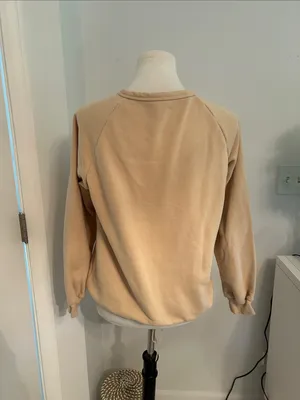 Cutest Light Tan Rainbow Stripe Fitted Crewneck Sweater thumbnail 2