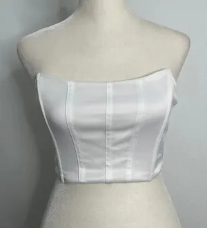 White silky bandeau pullover tank top. Size small. thumbnail 1