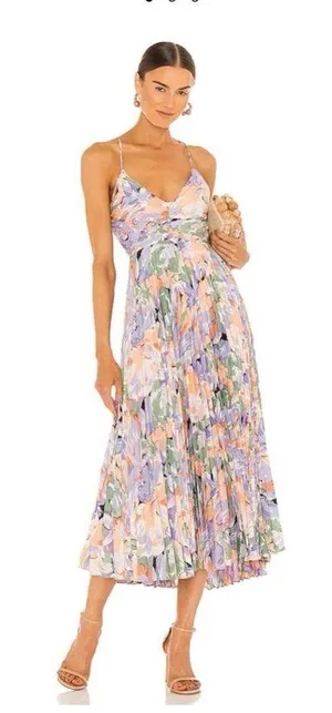 ASTR the label BLYTHE FLORAL PLISSE MIDI DRESS thumbnail 3