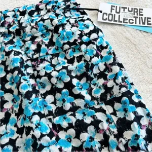 Future Collective Wrap Cargo Skirt Womens Size‎ 0 Linen Blue Ditsy Floral NEW thumbnail 6