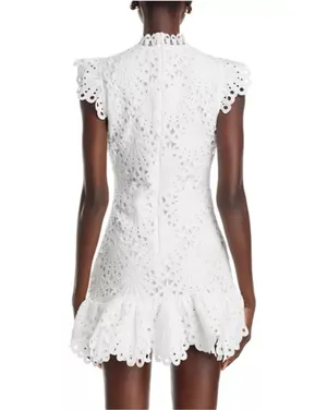 Aqua mock neck lace shift dress thumbnail 2
