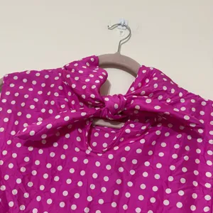 Vintage J. Crew Pink Silk Polka Dot Sleeveless Tie Back Top thumbnail 5