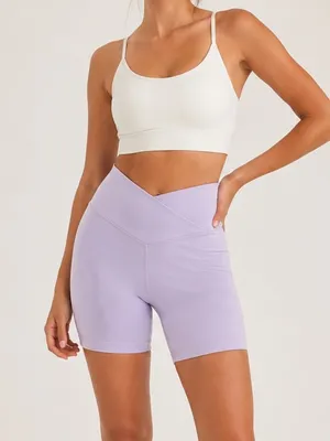 OFFLINE By Aerie Real Me Crossover Bike Shorts XS Lavender High Rise 5” thumbnail 1