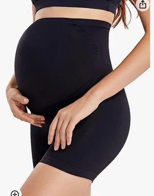 Enerful Women's Maternity Shorts Biker Summer Soft Seamless Pregnancy Yoga Workout Active Short Leggings Over Belly 5"/8" thumbnail 1