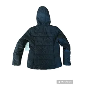 NWT Spyder Clara Puffer jacket Black Hooded Coat Woman size medium thumbnail 3