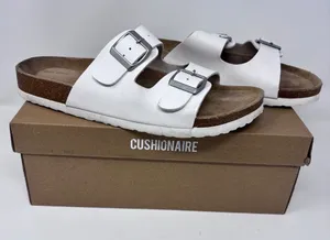 Cushionaire Lane White Leather Sandals - Size 10M - Gently Used, with Box thumbnail 1