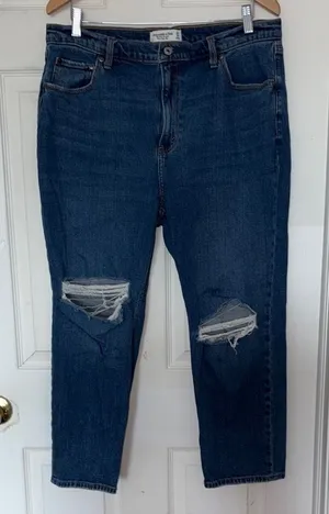 Abercrombie & Fitch The Ankle Straight Ultra High Rise Jeans Blue Size 16 thumbnail 1