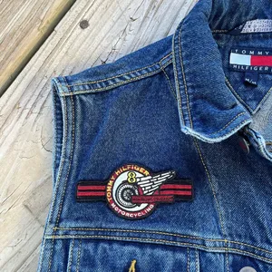 Tommy Hilfiger Women's Vintage Motorcycle Denim Vest Size M thumbnail 4