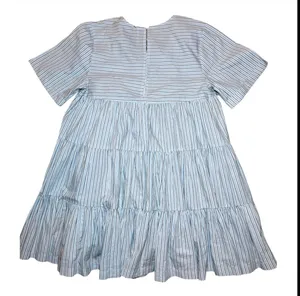 Free People Blue Stripe Babydoll Mini Dress Tiered Short Sleeve Size M NWT thumbnail 3