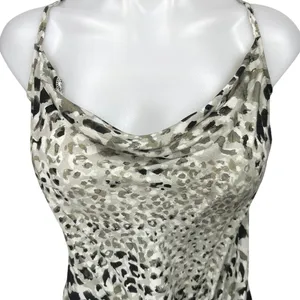 NEW Bella Dahl Green Animal Print Sleeveless Cowl Neck Cami Camisole Tank Top L thumbnail 3