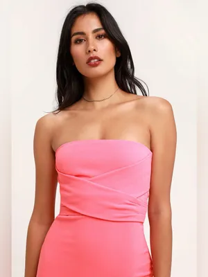 Lulus Own the Night Pink Strapless Maxi Dress Size Small thumbnail 4