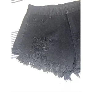 Shein Womens Shorts Black Denim Distressed Jean Shorts Women’s Small EUC thumbnail 3