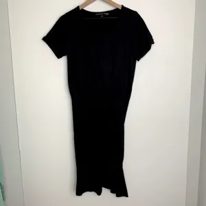 Veronica Beard Pima Cotton Ruched Black Mini Dress Womens Small thumbnail 3