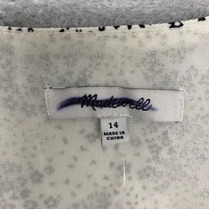 Madewell Dress Size 14 Harper Floral Ivory Puff Sleeve V Neck Midi Floral NU576 thumbnail 7
