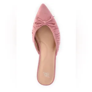 TIME and TRU Womens Kitten Heel Slip On Shoes Size 11 Pink Faux Suede New thumbnail 4