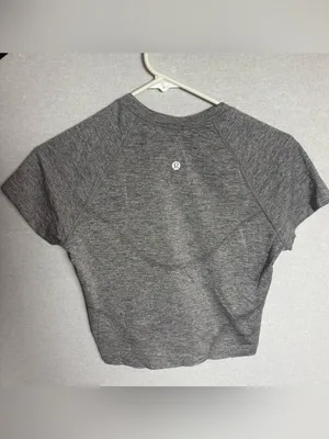 Lululemon Swiftly Tech Cropped Short sleeve Shirt Grey Size 8 thumbnail 2
