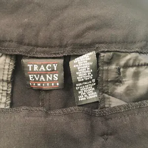 2000s Y2K tracy Evans Black capri pants low rise wide waistband straight leg capris office siren core Size 5 thumbnail 3
