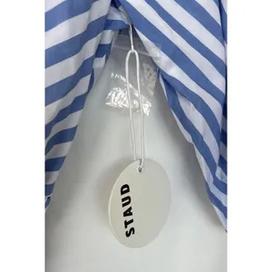 Staud Jodie Midi Wrap Dress Sea Stripe S Bridal Wedding Guest Coastal Nautical thumbnail 12