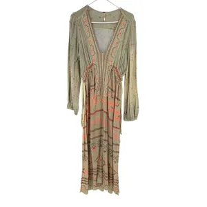 Free People Dahlia‎ Maxi Top S Endless Summer Embroidered Boho Kaftan Tunic thumbnail 2