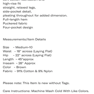 Free people brown thin line chino pants thumbnail 7