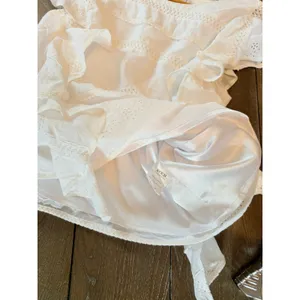 KOCH Ruffle Eyelet Blouse Womens White‎ XS thumbnail 8