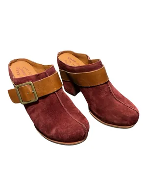 KORK-EASE Shanaya Burgundy Suede Clog Mules thumbnail 2