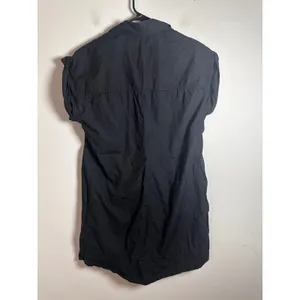 J.Crew Womens Black 100% Cotton Poplin Short Sleeve Camp Collar Shirt Dress‎ S thumbnail 5