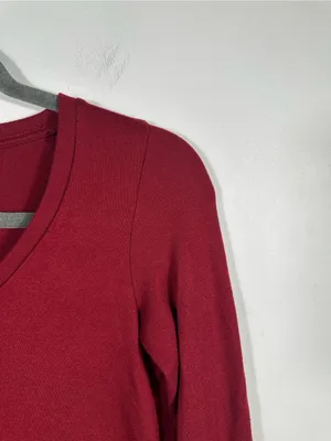 American Eagle Soft & Sexy Plush V-Neck Long Sleeve Tee‎ Red Size XS thumbnail 5