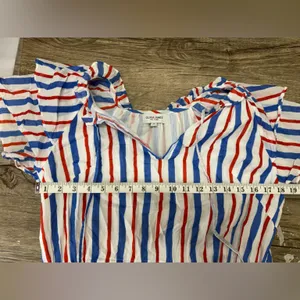 Olivia James the‎ Label blue and red striped dress size small thumbnail 3