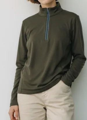 Carhartt Women's For1/4 Zip Lightweight Pullover Olive Green thumbnail 1