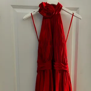 Mac Duggal Red Halter Maxi Dress with High Slit thumbnail 6