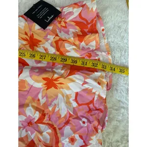 Lulus Ashlea Orange Floral Sweetheart Mini Dress Size Medium NWT Beach Feminine thumbnail 8