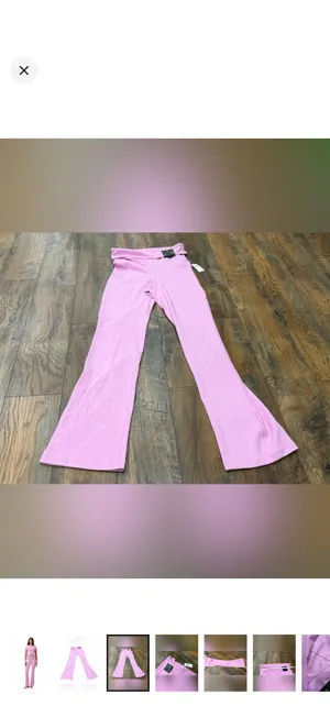 Gap fit Smooth Foldover Mini Flare Leggings, Women’s Size Medium, Pink, NEW thumbnail 3