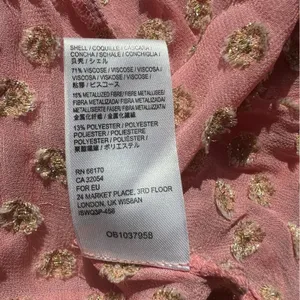 Free People Sophia Tiered Slip Dress Open Back Pink Gold Polka Dots Women's XS thumbnail 7