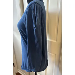 Free People We The Free Clover Puff Shoulder Top Blue Cotton 3/4 Sleeve Medium thumbnail 3