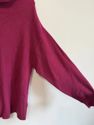Free People Softly Structured Tunic Sweater in Berry Crush Size Medium Oversized thumbnail 6