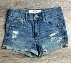 Abercrombie & Fitch Distressed Denim Short Shorts Size 2 thumbnail 1
